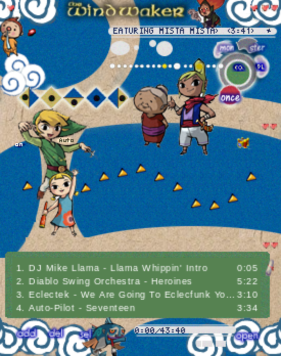 Legend of Zelda The Wind Waker original Winamp skin