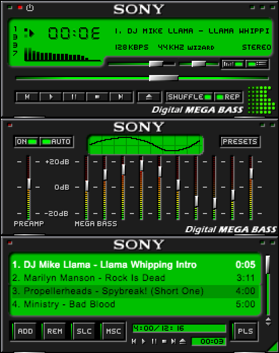 Sony_mp-1337 original Winamp skin