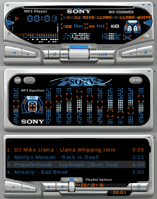 sony wx 5500mdx original Winamp skin