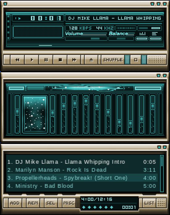 compy aqua original Winamp skin