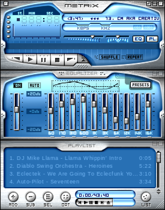 metrix metal dream v5 original Winamp skin