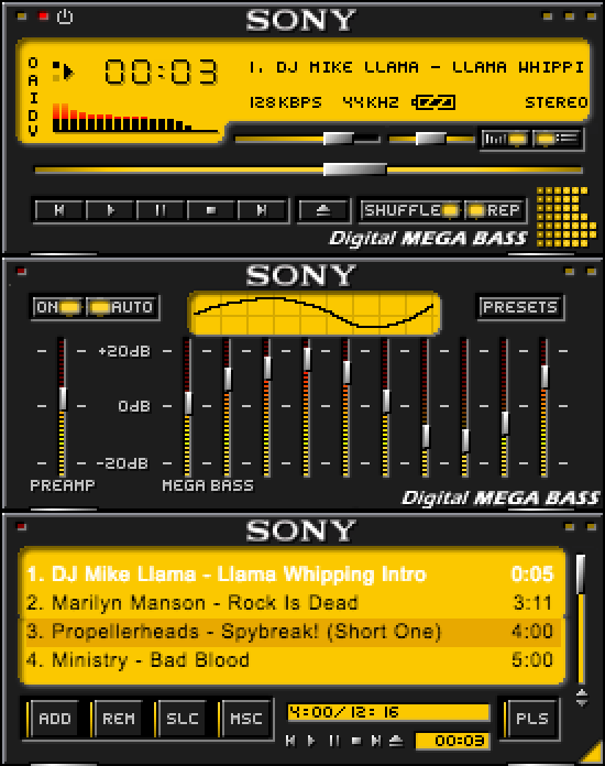 SONY_MPfx3_Nick77 original Winamp skin