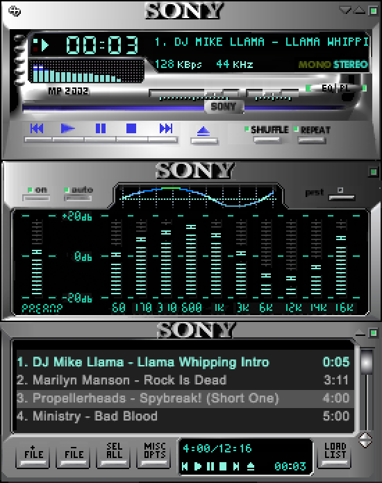 Sony_2000_SE original Winamp skin