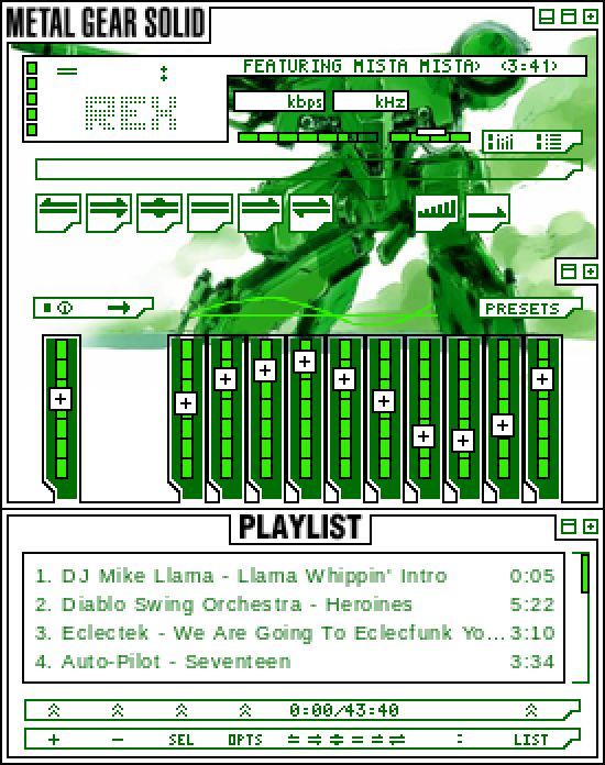 Metal Gear Solid   Metal Gear Rex original Winamp skin